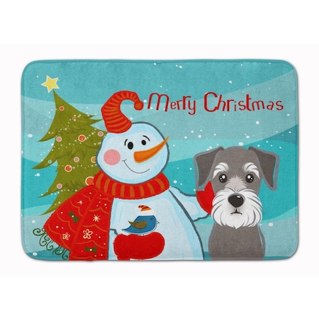 Carolines Treasures Snowman with Schnauzer Machine Washable Memory Foam Mat BB1826RUG